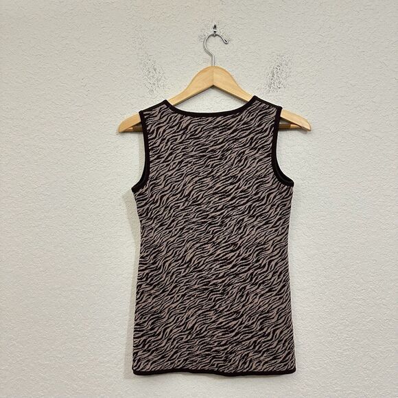 Exclusively MISOOK Brown Animal Print Sweater Tank Top Round Neck - Picture 4 of 7